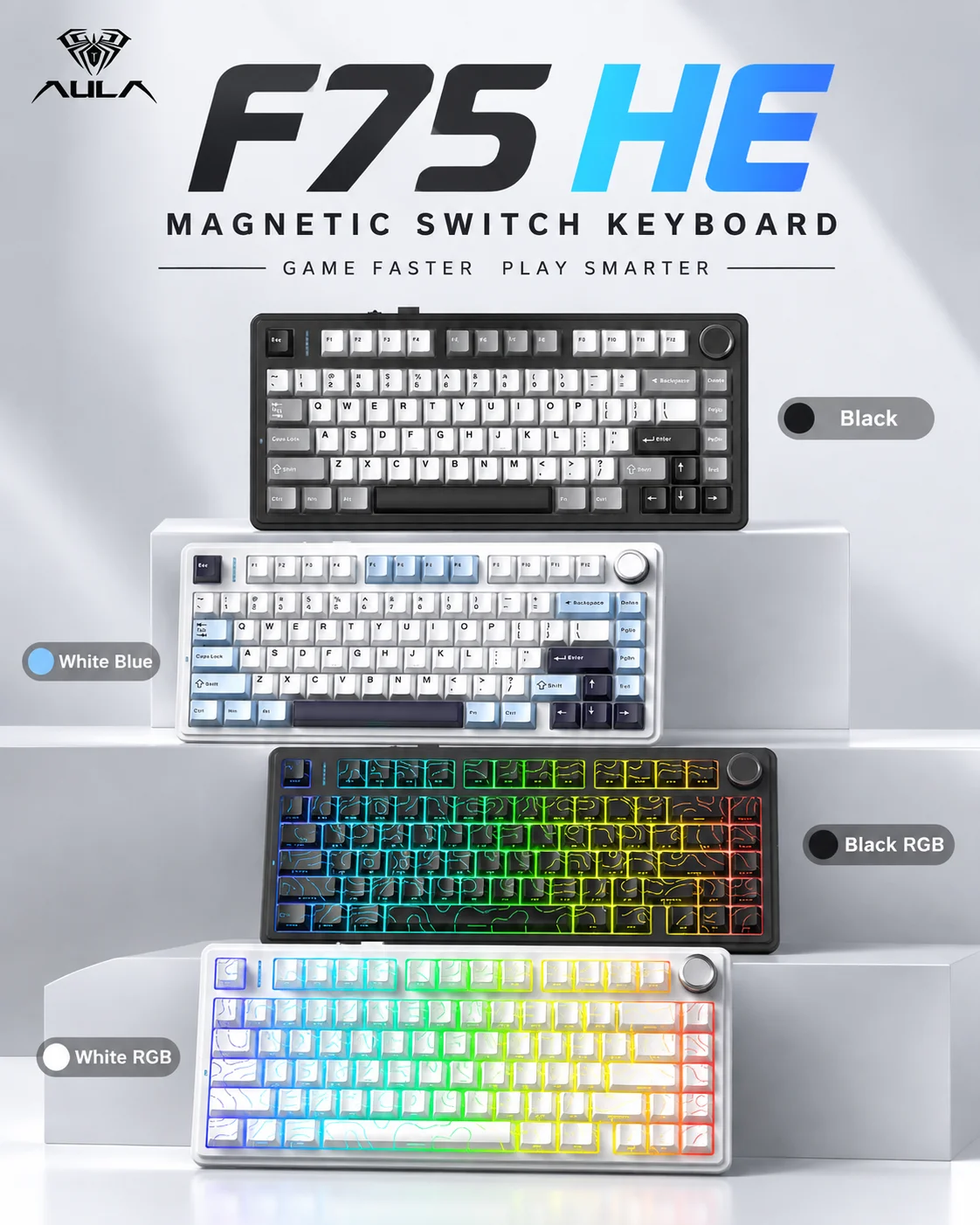 Gaming Keyboard No Rgb - AULA F75 HE Magnetic Keyboard 75%