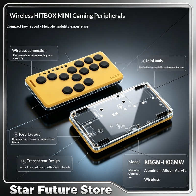 Gaming Keyboard Mini - Doio Mechanical Switch Wireless Mini Portable